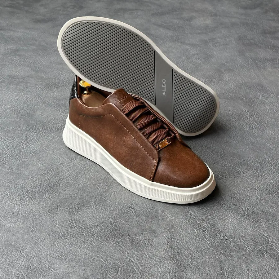 Dark Brown Luxe Minimal Sneakers thumbnail 3