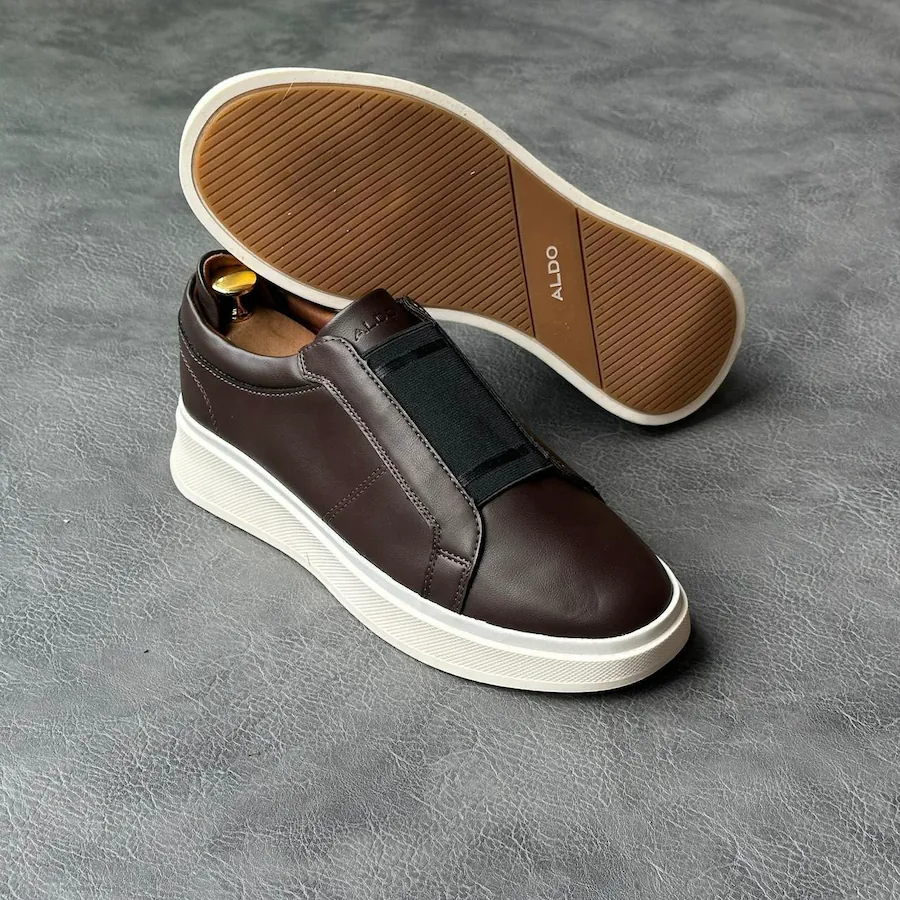 Brown Luxe Minimal Sneakers