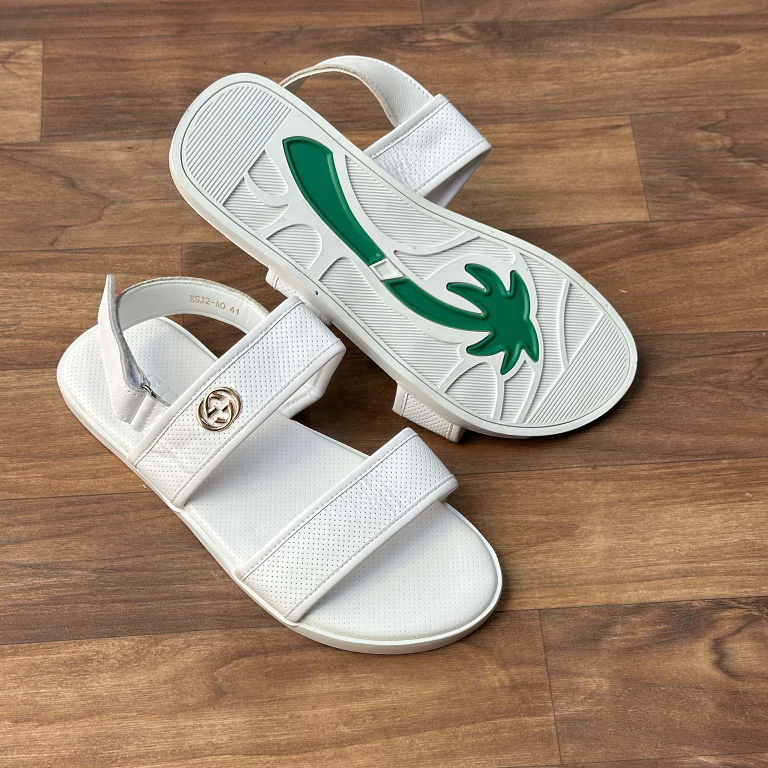 Arctic White Double-Strap Sandals