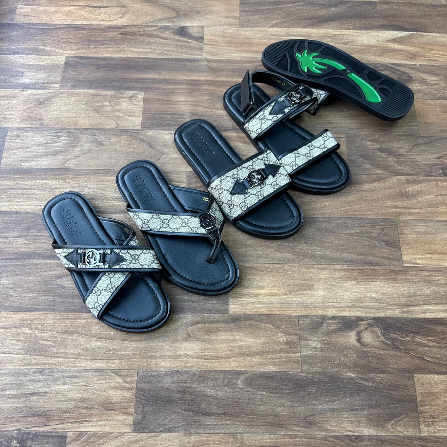 Midnight Black Luxury Flip-Flops thumbnail 4