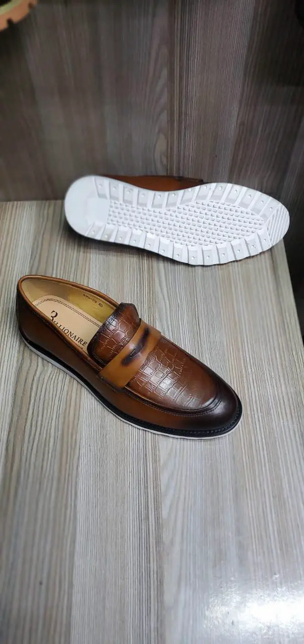 Billionaire Premium Penny Loafers – Brown